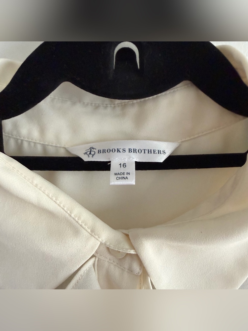 Brooks Brothers Cream Sheer Ruffle Front Button Down Blouse - Picture 4 of 5